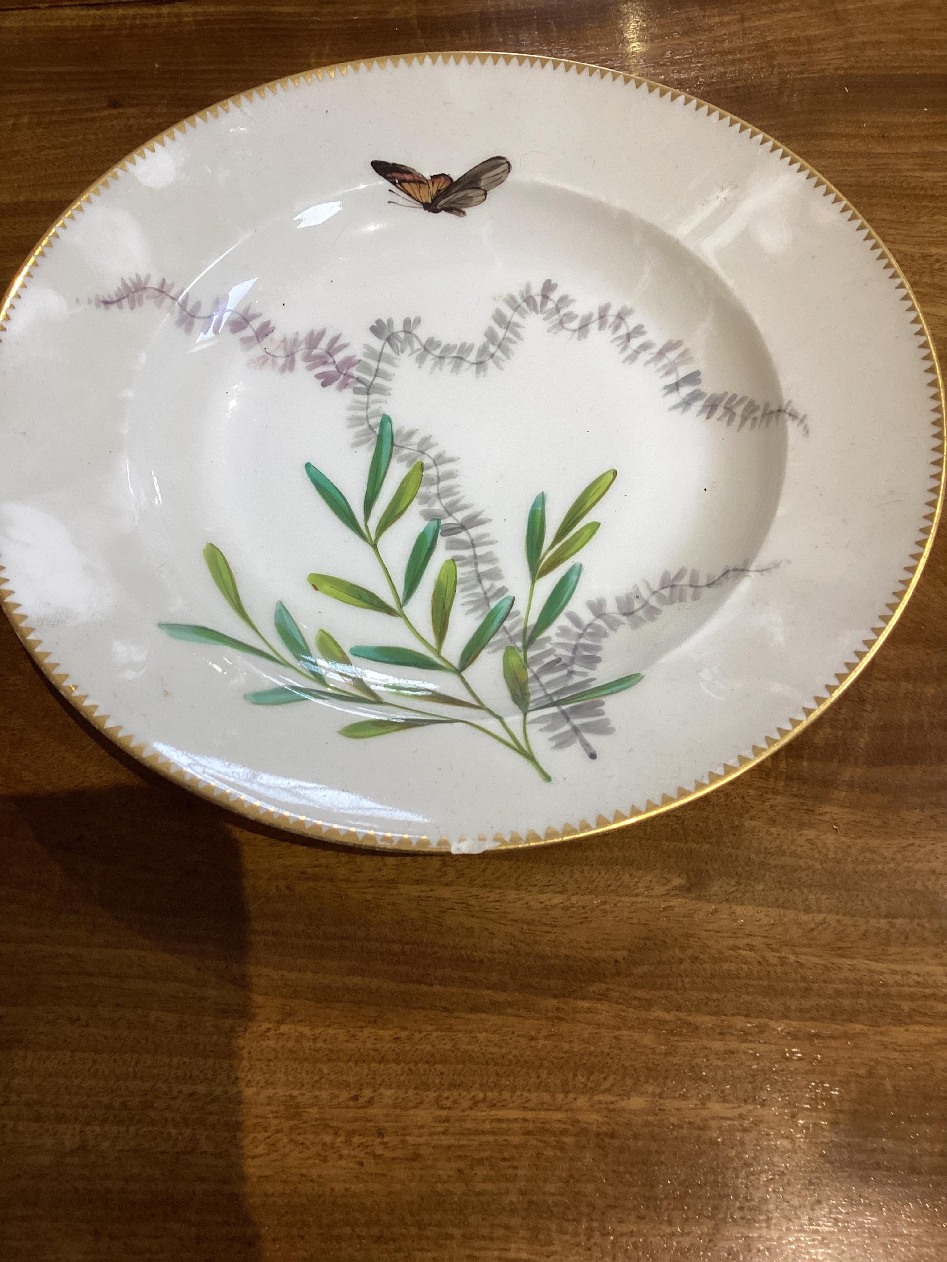 A Paris porcelain part dinner service, late 19th century